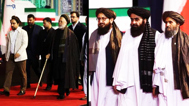 حضور همزمان طالبان و مخالفان در مراسم تشییع رهبر شهید
